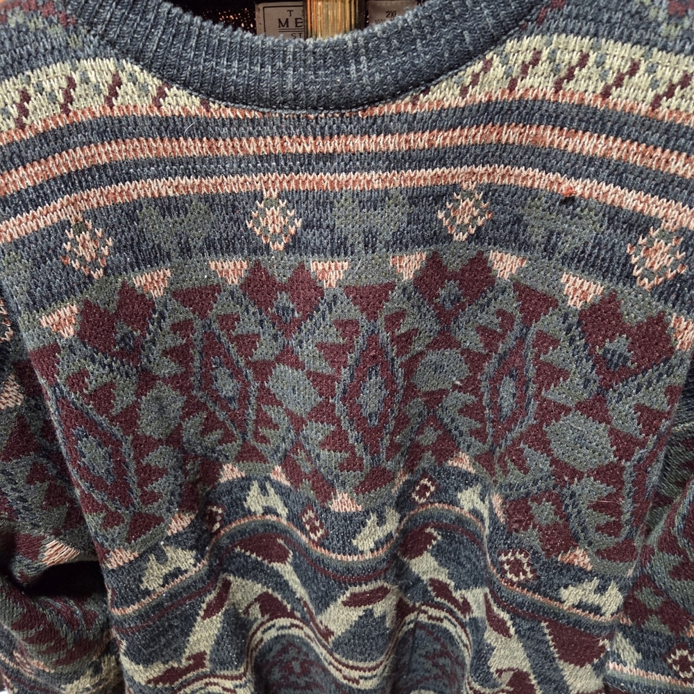Vintage Sears The Mens Store Cosby Patterned Crewneck Sweater - Picture 3 of 5
